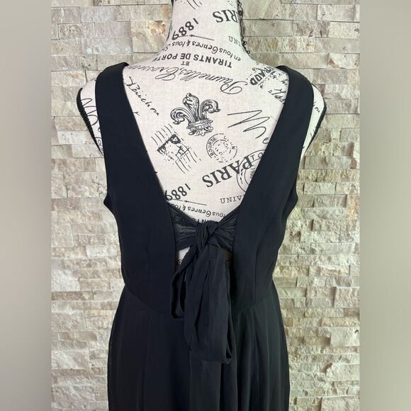 SOCIAL BRIDESMAIDS Sleeveless Tie Back Chiffon Trumpet Gown Maxi Dress NWT - Picture 6 of 7